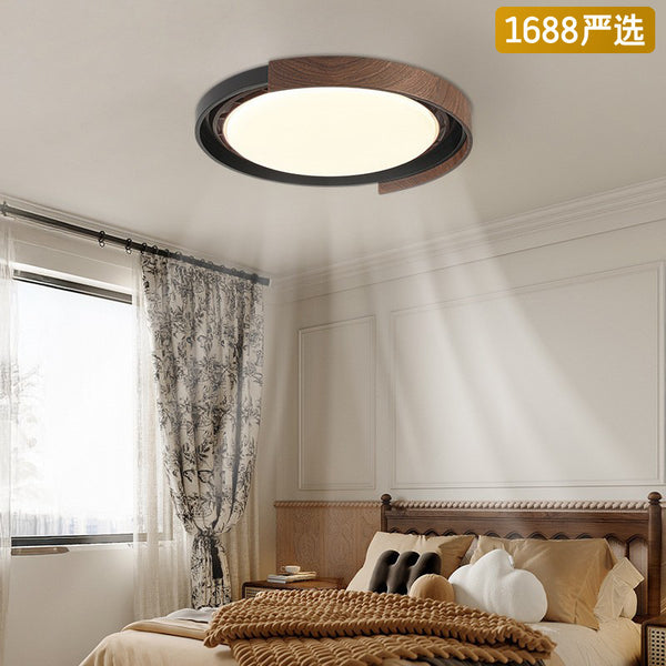 [Strict selection] Walnut pattern bladeless fan light Minimalist ceiling light Modern simple invisible master bedroom ceiling fan lamp