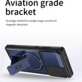 compatible samsung s25 ultra armor case with magnetic stand, s26 lens protection, full coverage, and drop-proof design (a07)