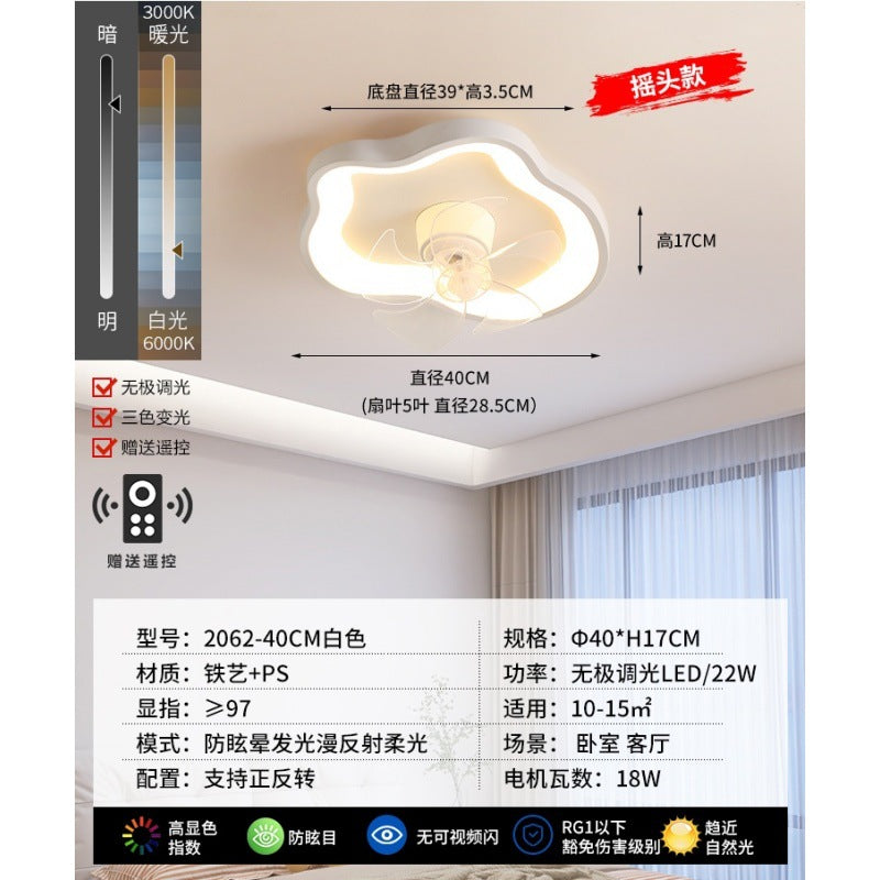 Fan Light Ceiling Light Moving Head Restaurant Lighting New Simple Modern Fan Light Master Bedroom Light Room Light E
