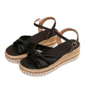 European and american plus size flat espadrille open-toe sandals,  summer new style, single strap buckle cross bows women's sandals, size 43