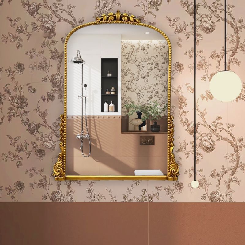 French iron art retro carved dressing table mirror model room for home wall-mounted bathroom mirror fashion full-length dressing mirror