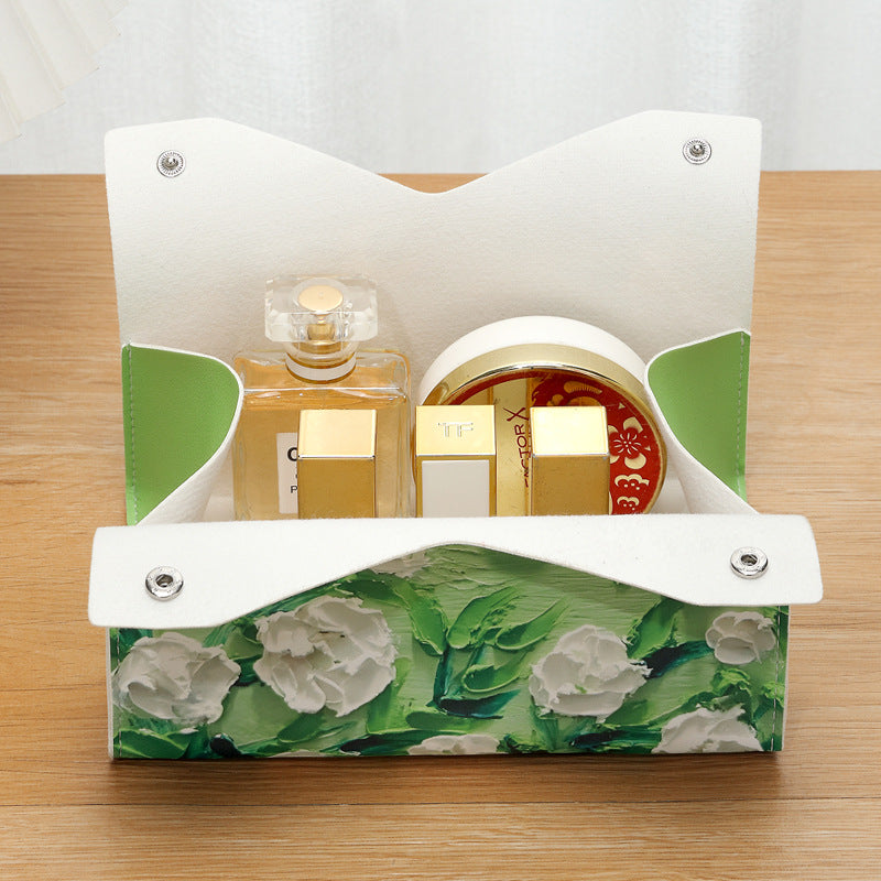 Oil painting light luxury paper towel box living room storage paper box toilet restaurant high value Internet celebrity same paper box