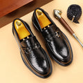 Men's leather shoes: new trendy fashion business dress shoes, non-slip, wear-resistant, slip-on loafers, casual moccasins