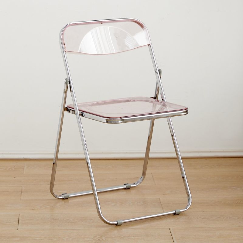 Minimalist folding chair - transparent acrylic photo booth chair for clothing stores, trendy influencer makeup stool, crystal backrest dining chair