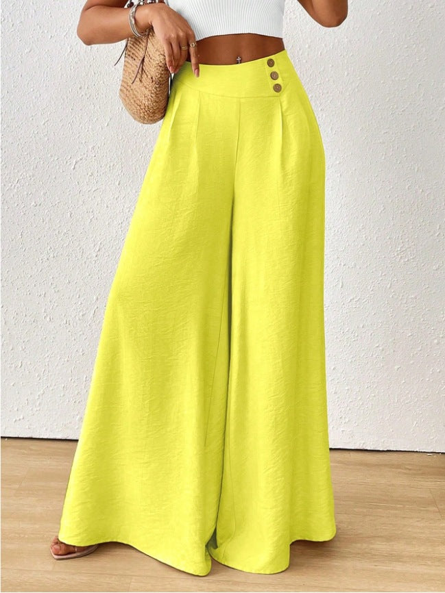 independent station new arrival cross-border fashionelegance mid-waist wide-leg pants pants