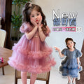 Girls' birthday dress -  summer collection - short sleeve dress - stylish and trendy princess dress - cake dress