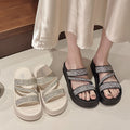 Non-slip platform sandals - princess style beach & home slides - new thick-soled rhinestone strap thong sandals - outdoor wear