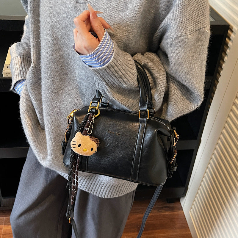 New arrivalretrosatchel boston bag women 2025k-stylefall and wintereasiest for match women's bag foreign elegant shoulder crossbody bag