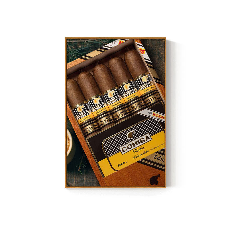 Cigar bar hanging painting American bar high-end club nightclub box wall decoration painting whiskey tobacco and alcohol shop mural