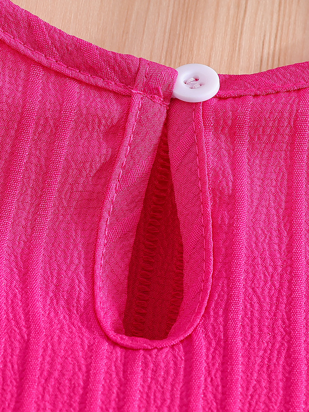 girls' sleeveless tank top two-piece set: rose red shorts with cute ruffle trim, kids' summer casual dress outfit