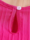 girls' sleeveless tank top two-piece set: rose red shorts with cute ruffle trim, kids' summer casual dress outfit