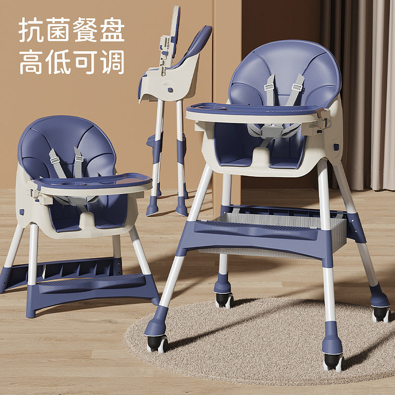Baby dining chair foldable multi-functional children portable baby eating seat home baby learning dining table and chair