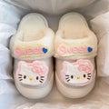 New arrivalwinterheattech detachable cotton slippers for women popular cartoon kt cat dopamine style durable princess cotton shoes