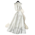 French lace cutout sleeveless two-piece set for women -  summer elegant high-end vest and midi skirt outfit