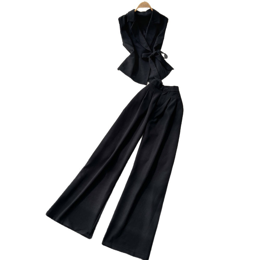 Lightly mature elegance style classy sense of binding two-piece set women's summernew arrivalwork clothing suit collar loose pantseasiest for matchsuit