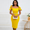D528  european and american women's clothing socialite elegant 3d floral elegance banquet dress bodycon cross-border dress