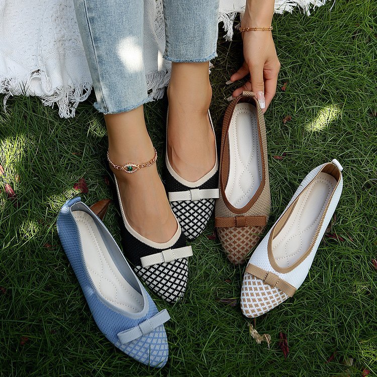 new women's flats: versatile flyknit shoes for spring/autumn, european & american style, fashionable soft sole, flat, plus size available