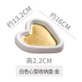 Instagram-worthy photo prop tray, heart-shaped personalized jewelry storage dish, electroplated glossy high-end jewelry display plate