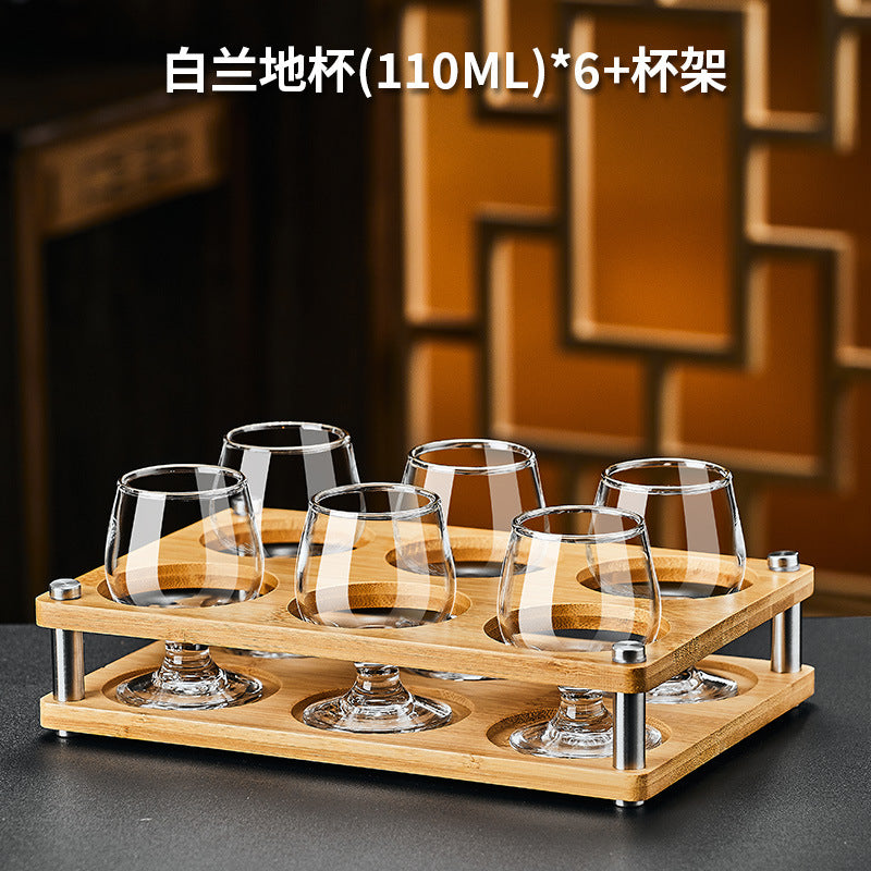 Creative european-style red wine glasses, 6-piece set, crystal glass brandy glasses, liquor glasses, whiskey glasses set for home use