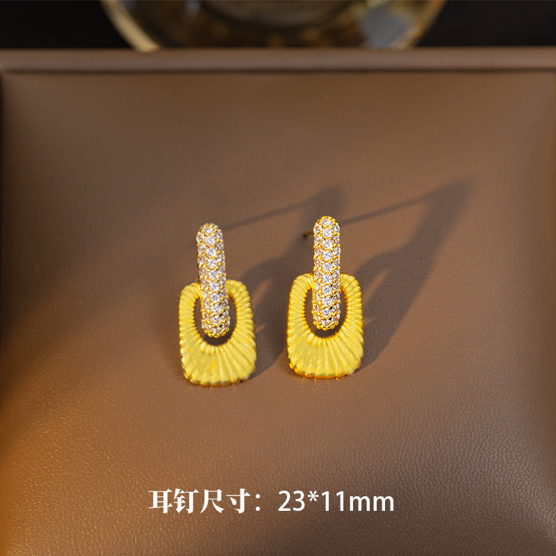 [set] cross-border unique ring pendant earrings gold niche design necklace women's fashion accessible luxury clavicle chain