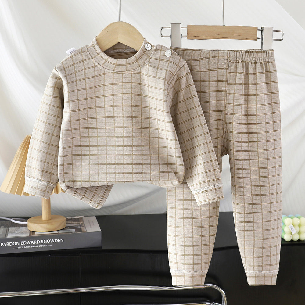 Kids home wear suitfall and winter boys autumn clothes and long pants children's german velvet pajamas girl bottomheattechintimates