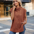 Fashion cross-border foreign trade women's clothing  independent station new arrivalcasual turtleneck sweater knitted vest vest trendy