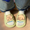 New eva platform slippers for women - capybara design, all-season wear, indoor/outdoor non-slip, thick sole, couple's slippers