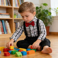 Children's spring new arrivals wholesale: british style kids' outfit - boys' plaid shirt & long-sleeve plaid shirt set