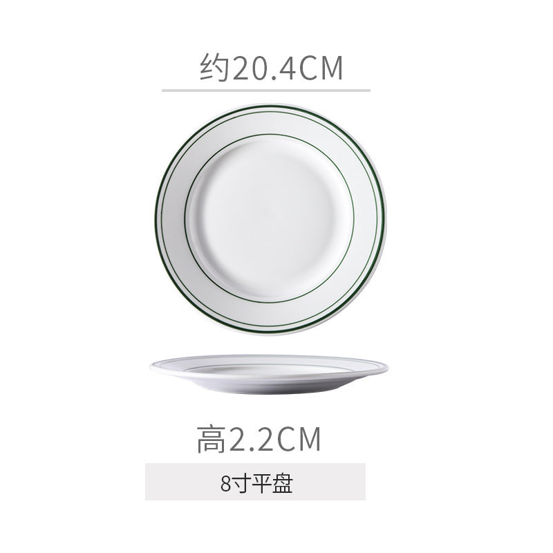 Minimalist pure white ceramic bowl, plate, and dish set - premium dinnerware for restaurants, hotels, and home use - ideal for desserts, steaks, and entrees