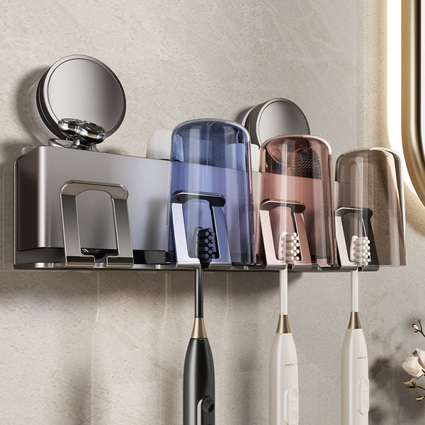 Suction cup toothbrush holder, bathroom non-punching mouthwash cup brushing cup storage washstand wall-mounted toothbrush rack