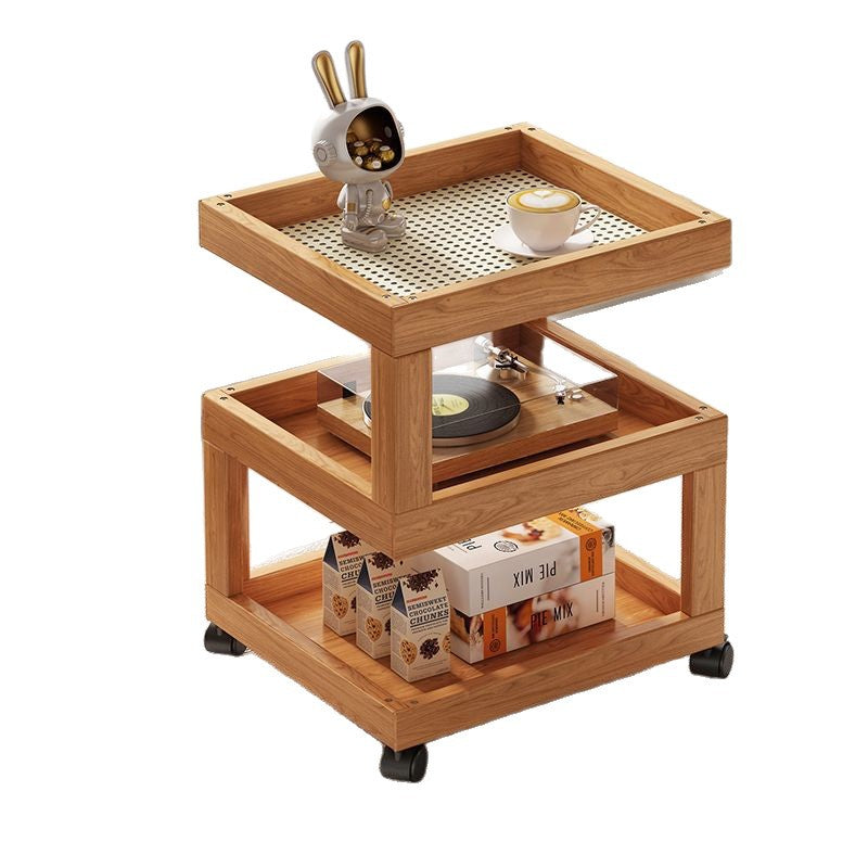 Solid wood bedside table bedside shelf bedroom coffee table living room for home small new arrival wood style ultra-narrow side table