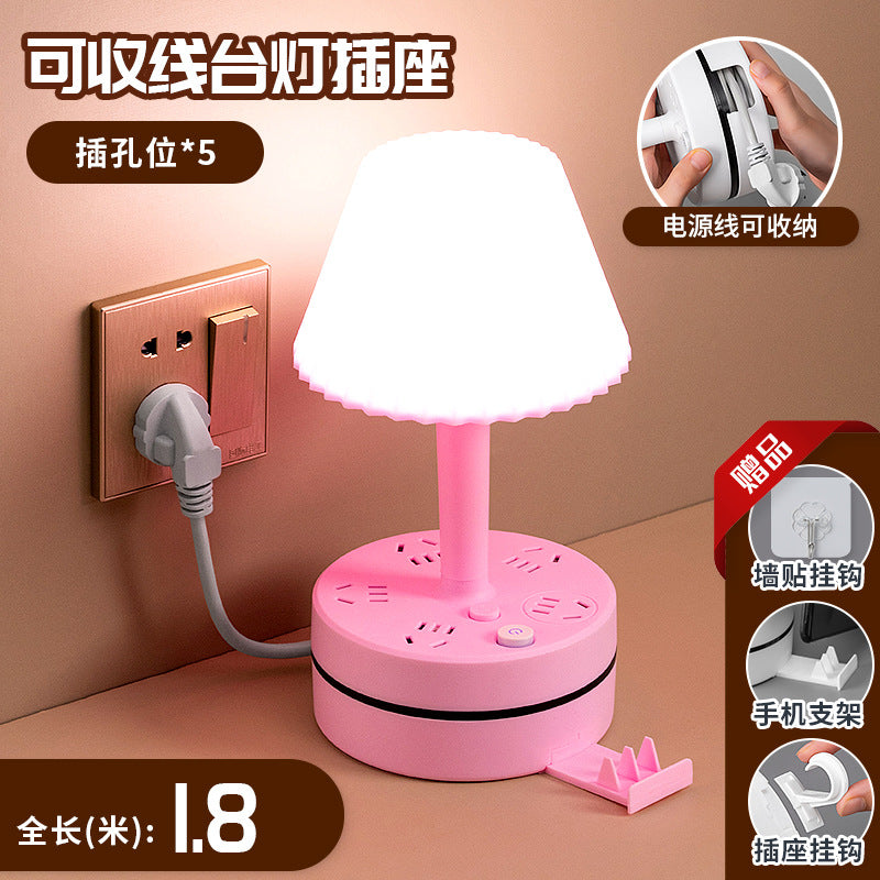 Collapsible power strip with integrated usb charging and eye-care desk lamp - perfect for home, office, or dorm room