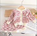 Girls' chanel-inspired two-piece autumn outfit: baby girl's jacket and cardigan sweater set