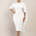 D3204  women's fashion european and american  new style elegant solid color bodycon pencil skirt african dress