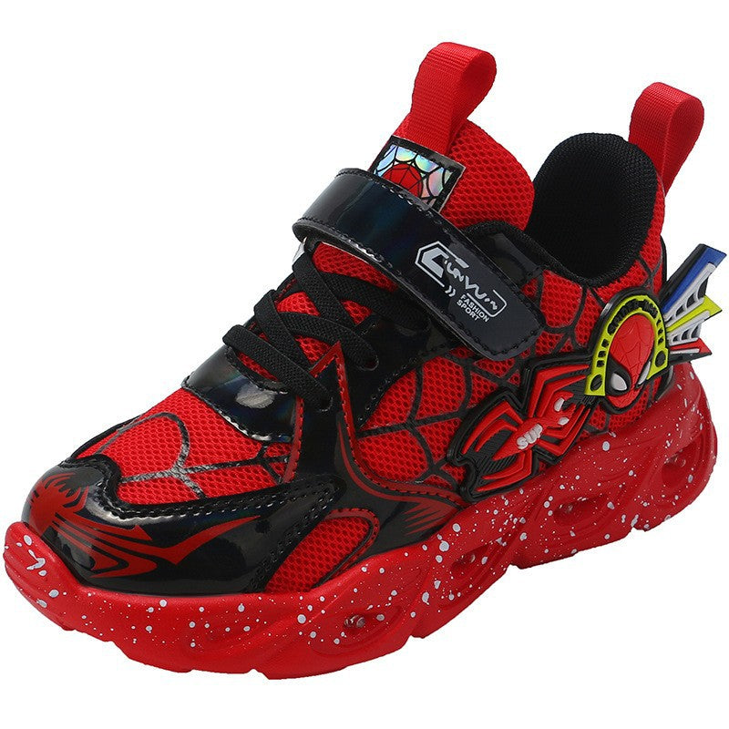 Wholesale light-up kids' sneakers:  spring/autumn new arrivals, fleece-lined warm boys' shoes, toddler & children's running shoes