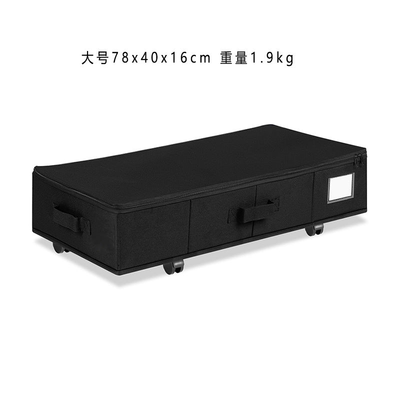 Cross-border hot-selling new storage box Oxford cloth with wheels, under-bed storage box, bedroom shoe storage box foldable