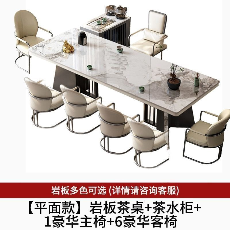 New chinoiserie luxury stone slate tea table table modern tea table and chair combination casualaccessible luxury office large board table tea making table
