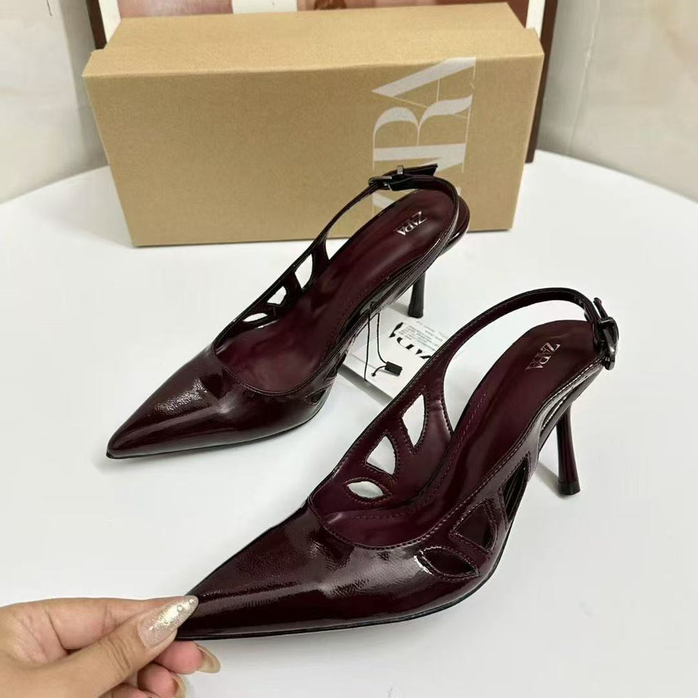 Za2025 spring collection stiletto peep-toe ankle strap pointed-toe high heel cutout sandals - versatile everyday wear women's sandals