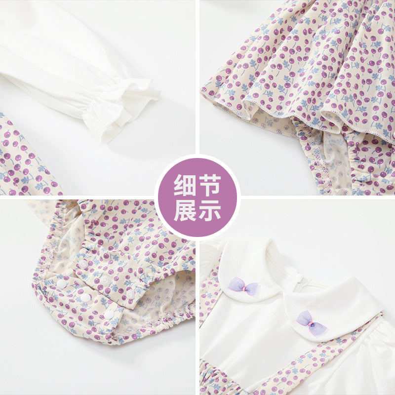 Baby romper - spring/autumn  new collection - sweet long-sleeve lace dot floral bodysuit