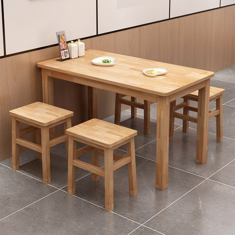 Solid wood dining table, fast food table and chairs, noodle restaurant dining table and chairs, rectangular table, square dining table, food stall, snack bar dining table