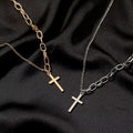 European and american cross-border new asymmetrical cross pendant necklace - unique, chic, minimalist, and versatile necklace for women