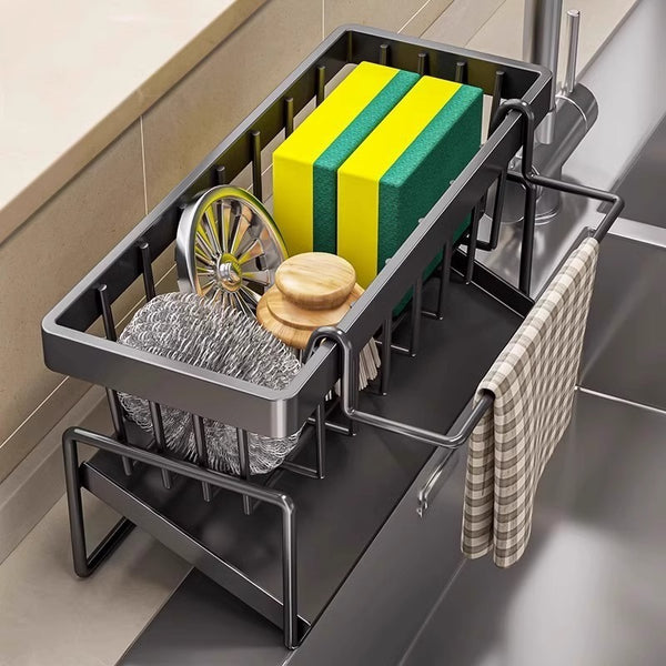 Kitchen drain rack, sink detergent, sponge rag rack, drain steel wire ball, sink storage rack