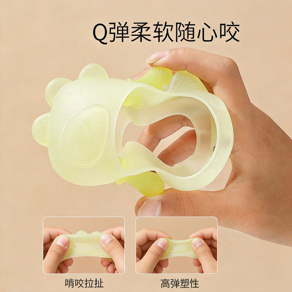 Source factory dinosaur infant teether chewing gum bite fun water-boiled liquid silicone anti-eating hand baby molar stick