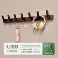Black walnut wood [thickened l-shaped 7-hook] black plastic hooks