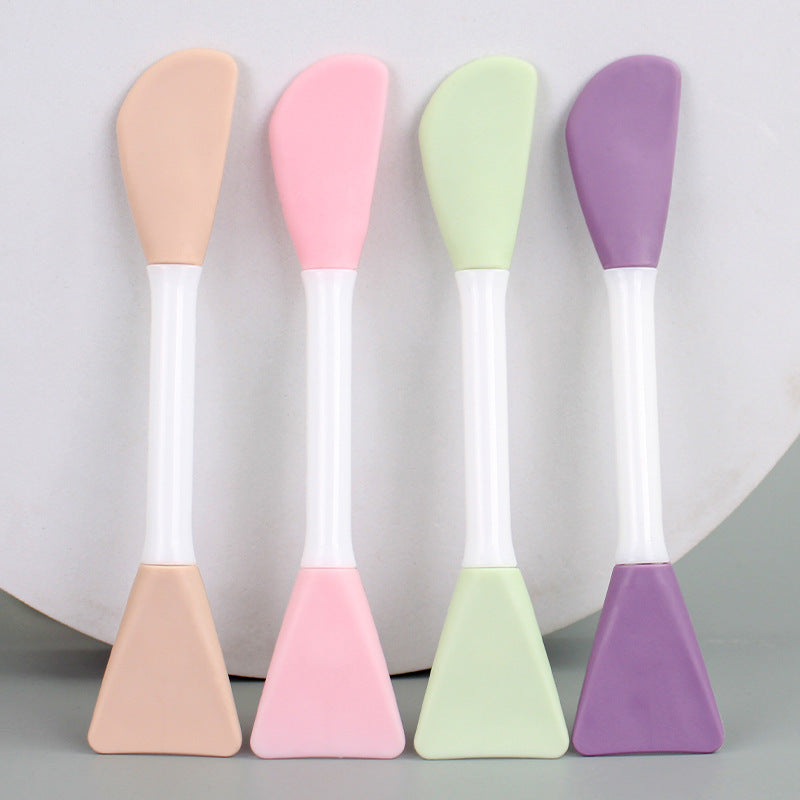 Double-ended silicone brush mask brush knife type + shovel type soft rubber head brush diy mask adjustment tool dual-purpose makeup brush