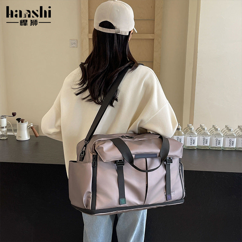 Fashion travel bag, high-end men's large-capacity fitness bag, wet and dry separation, casual women's backpacking travel shoulder bag