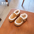 Clearance kids' casual cotton shoes  winter fleece-lined fluffy shoes velcro boys' soft sole warm snow boots