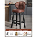 Bar stool, home high stool, solid wood backrest chair, commercial cashier bar stool, light luxury high-end bar stool