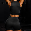 Amazon butt-lifting yoga capri leggings women's running shockproof top gym workout set wholesale moisture-wicking