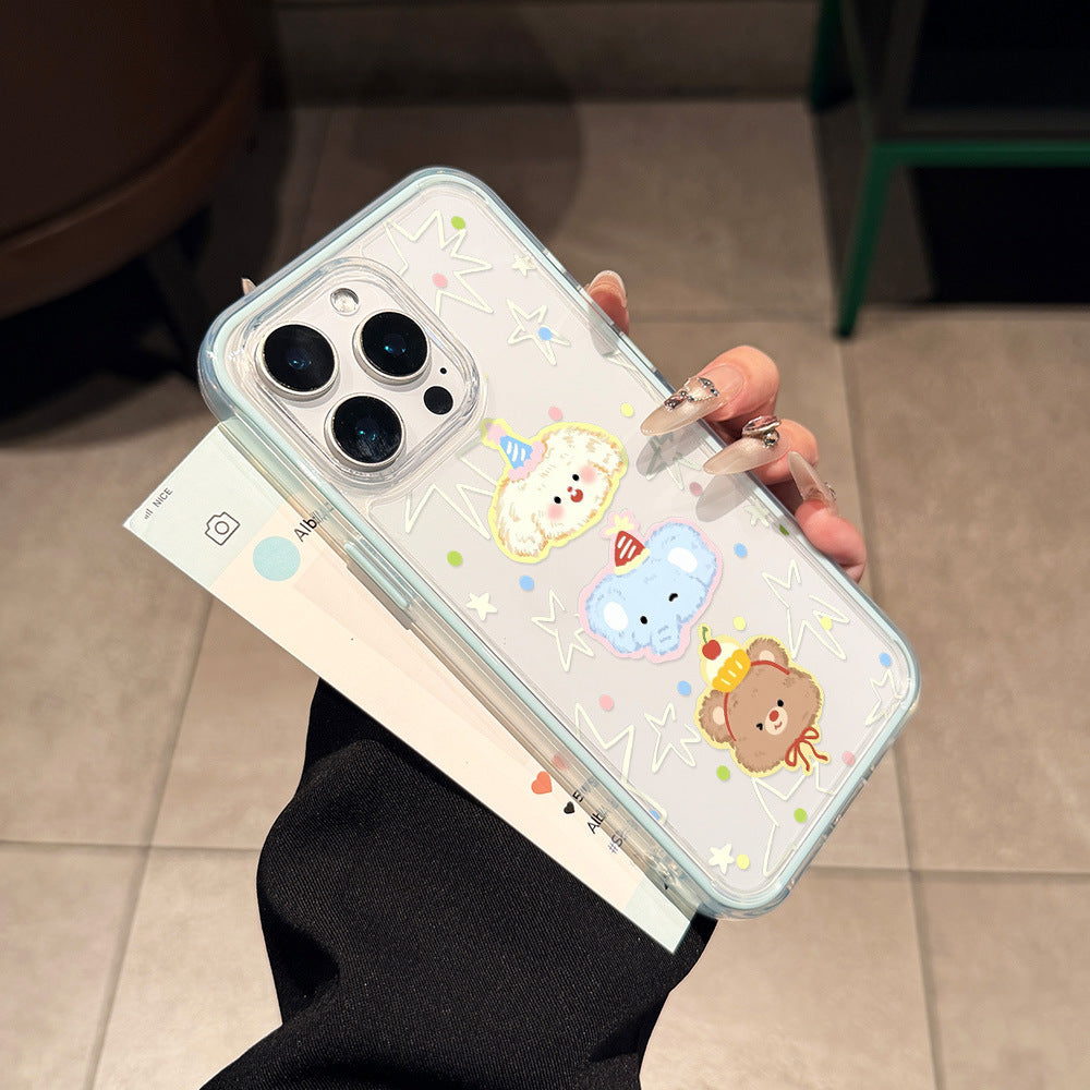 Suitable for iphone17promax cartoon animal party mobile phone case apple 16cute15/14 anti-fall hard case